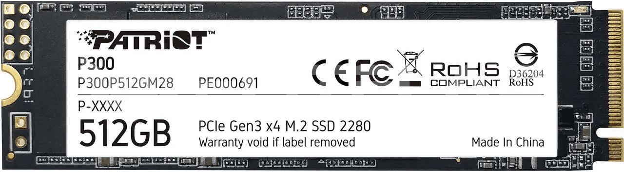 SSD PATRIOT P300 512GB NVME M.2 2280 PCIE GEN3 X4