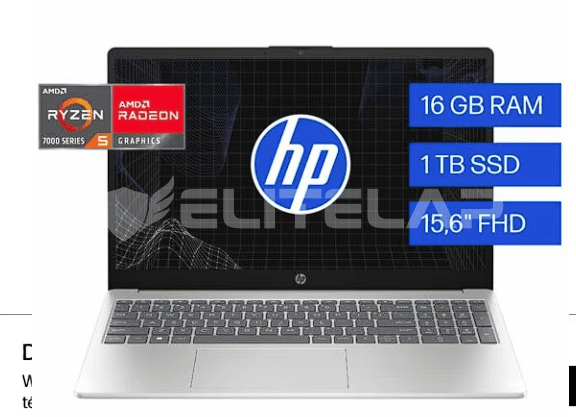 LAPTOP HP 15-FC0258LA AMD RYZEN 5-7520U 16GB 1TB SSD 15.6" HD WIN11 HOME (B9TQ1LA#ABM)