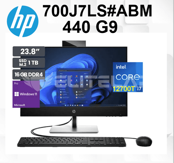 AIO HP PROONE 440 G9 INTEL CORE I7-12700T 16GB 1TB SSD 23.8" FHD WIN11 HOME (700J7LS#ABM)