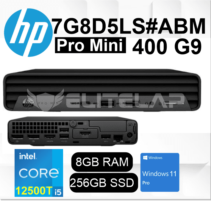 MINI PC HP PRO MINI 400 G9 INTEL CORE I5-12500T 8GB 256GB SSD INTEL UHD 770 (7G8D5LS#ABM)