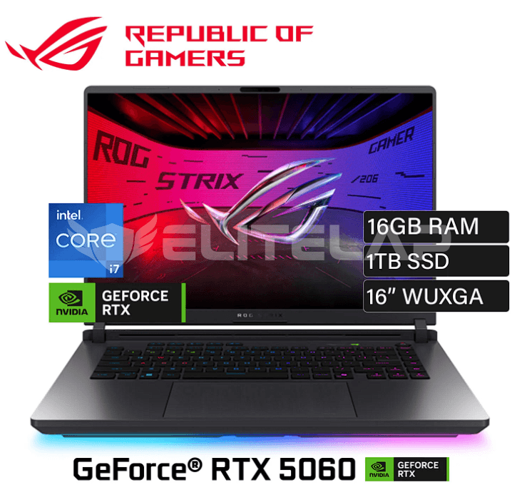 LAPTOP ASUS ROG STRIX G16 G615JMR-AS74 INTEL CORE I7-14650HX 16GB 1TB SSD RTX 5060 8GB 16" FHD+ 165HZ WIN11 HOME (90NR0LB1-M000M0)