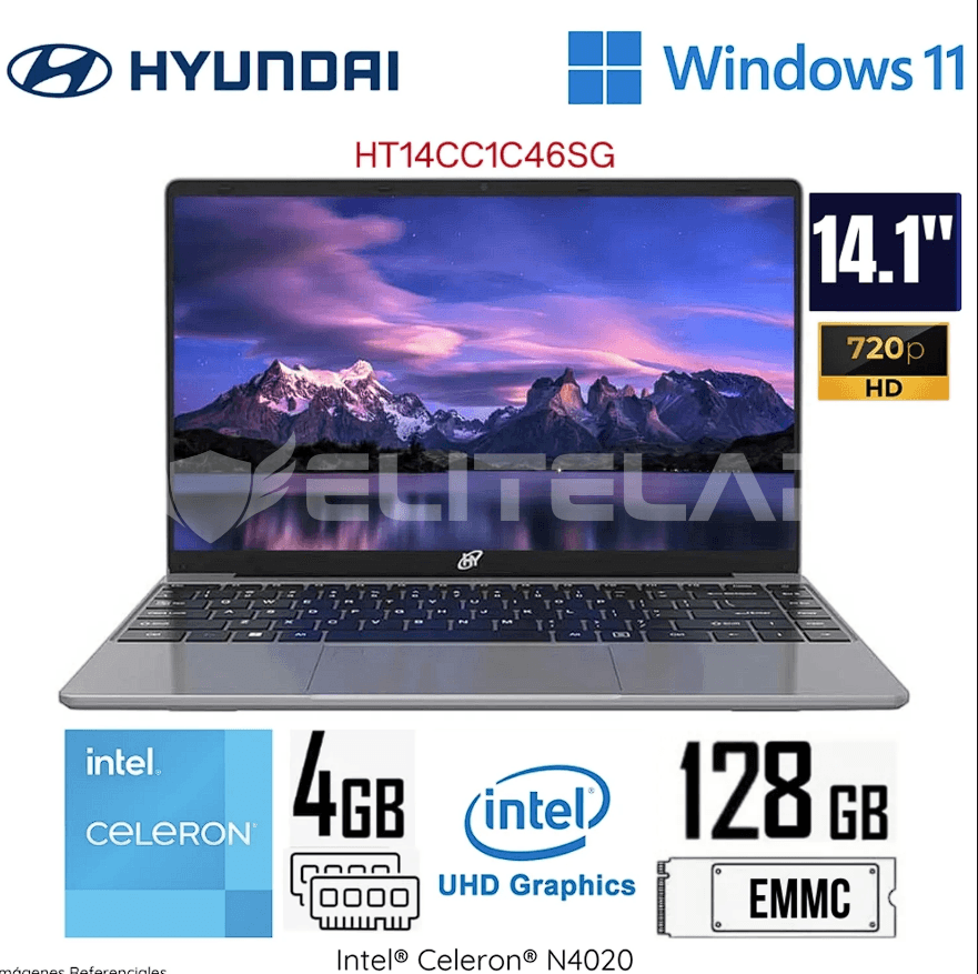 LAPTOP HYUNDAI HYBOOK PLUS 14 HT14CC1C46SG INTEL CELERON N4020 4GB 128GB EMMC 14" HD WIN11 HOME S