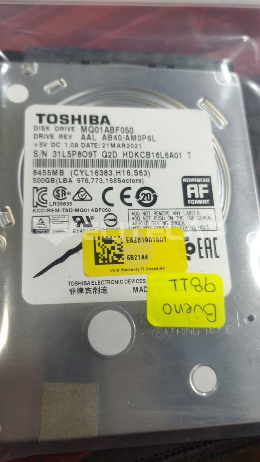 DISCO MECANICO TOSHIBA MQ01ABF050 500GB 2.5" 5400RPM 500GB 2.5"