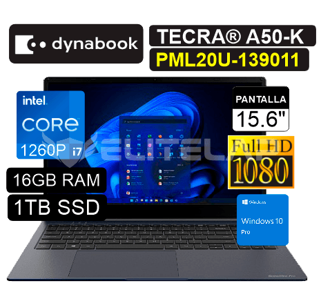 LAPTOP DYNABOOK TECRA A50-K PML20U139011 INTEL CORE I7-1260P 16GB 1TB SSD 15.6" FHD 60HZ WIN10 PRO (PML20U-139011)